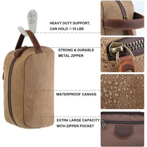 Oversized Travel Duffel Bag Waterproof CanvasWeekender Leather Overnight HandBag - Picture 2 of 8